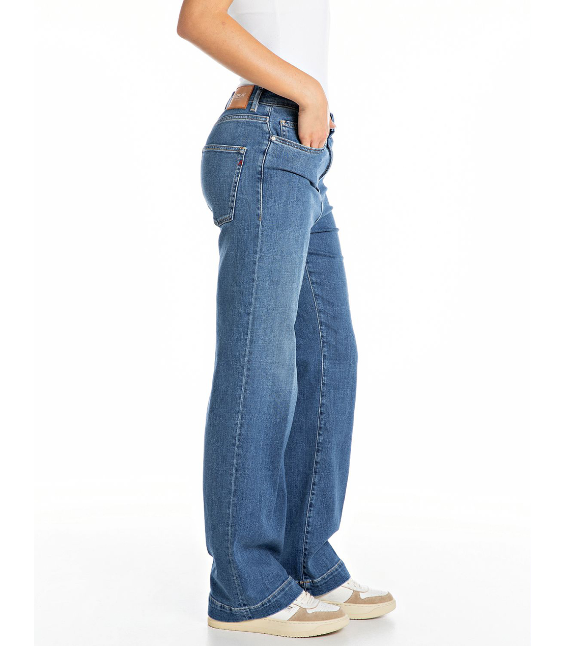 リラックスストレートMELJA コンフォートブルーデニム 詳細画像 ブルー 3